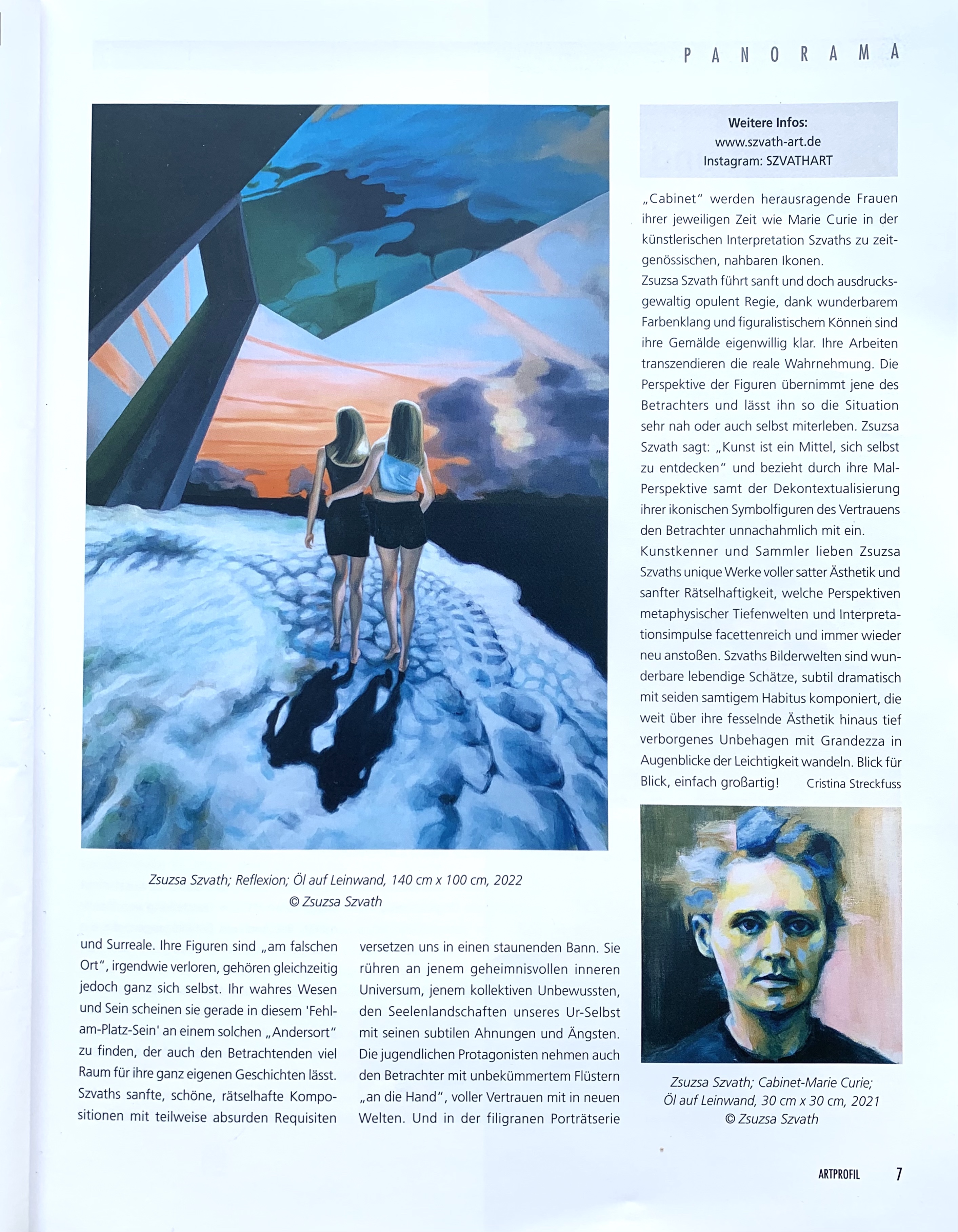Publikation im Kunstmagazin Artprofil